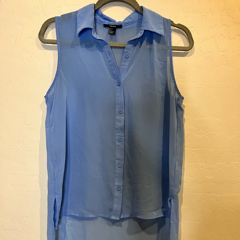 Forever 21, small, sheer, button up blouse. - Picture 2 of 4